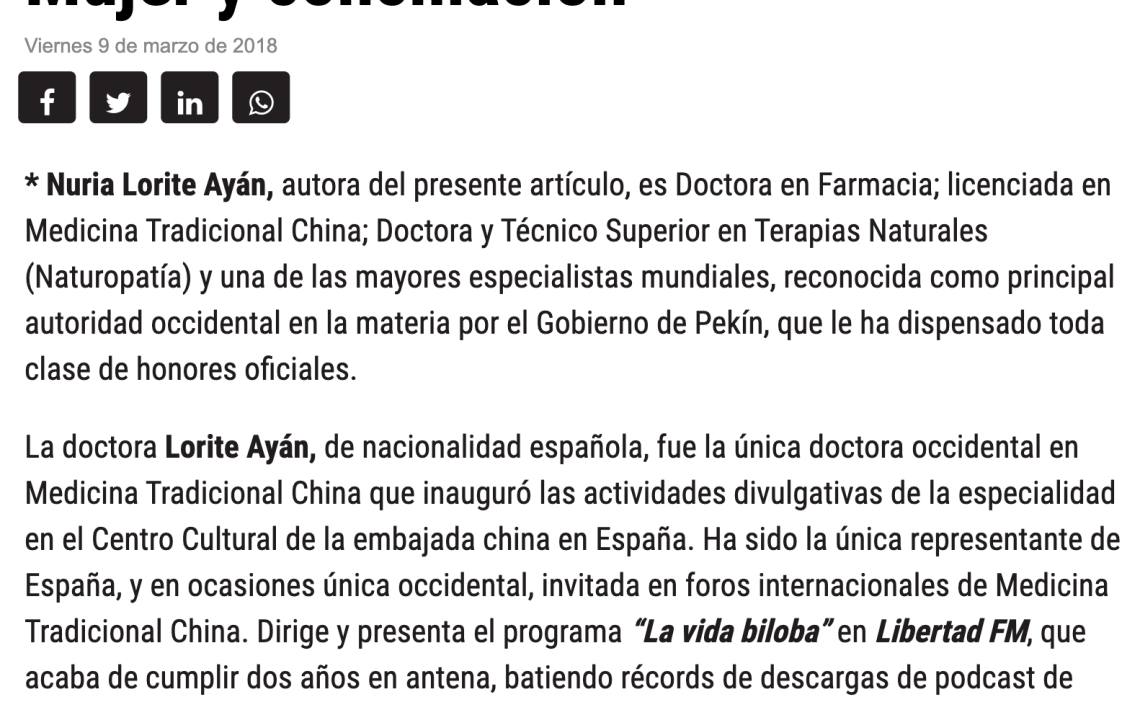 mujer y conciliación en prensa 2018 Nuria Lorite.