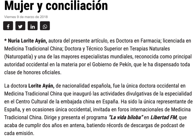 mujer y conciliación en prensa 2018 Nuria Lorite.