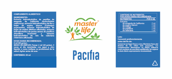 PACIFIA 50 ML- MASTER LIFE-paz calma